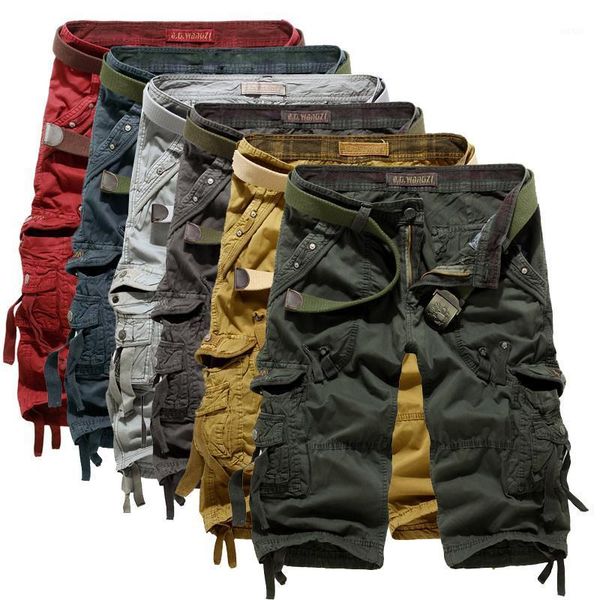 

nice summer new cargo pants men cotton calf-length male trousers tactical casual outdoor mens pants1, Black