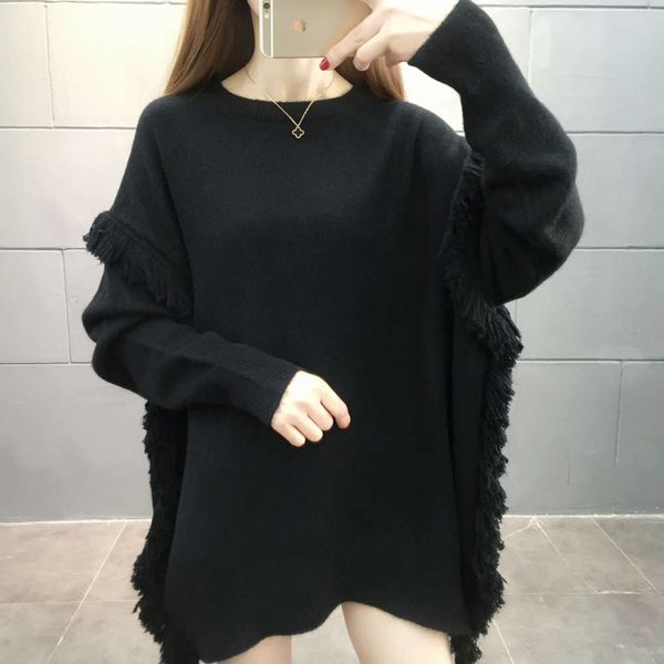 

pullover women's autumn winter 2020 new loose korean edition knitted base coat sweater ladies fashion cotton cashmere woman, White;black