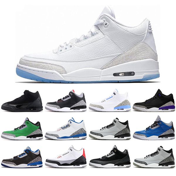 

shoes basketball jumpman 3s for men fire black cat red cement court purple blue breathable sport sneaker m