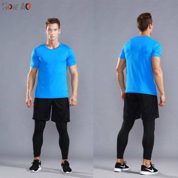 

two men's summer piece t-shirt shorts casual suit 2019 new running sportswear, Gray