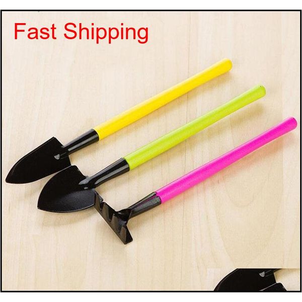 

3pcs/set mini shovel spade rake metal head garden gardening plant tools set with colorful wo qylyyw bdesports