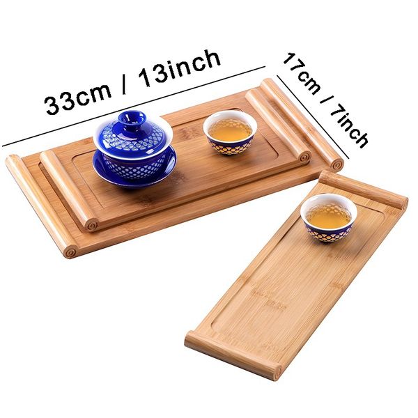 Vassoio rettangolare in legno da tè Piatto da portata Snack Piatto per la conservazione degli alimenti per hotel Home Vassoio da portata in legno Tavolo da tè 33 * 17 * 1 cm DBC BH4471