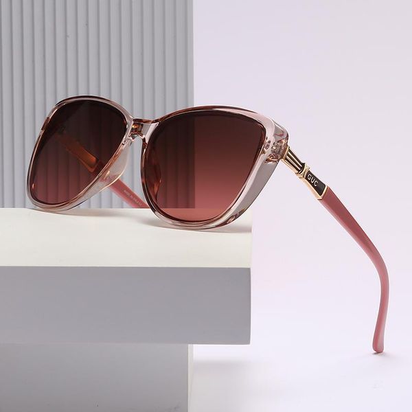 

2021new arrivals cat eye frame trendy sunglasses men woman oversized brand design vintage retro gradient diving fishing glasses, White;black