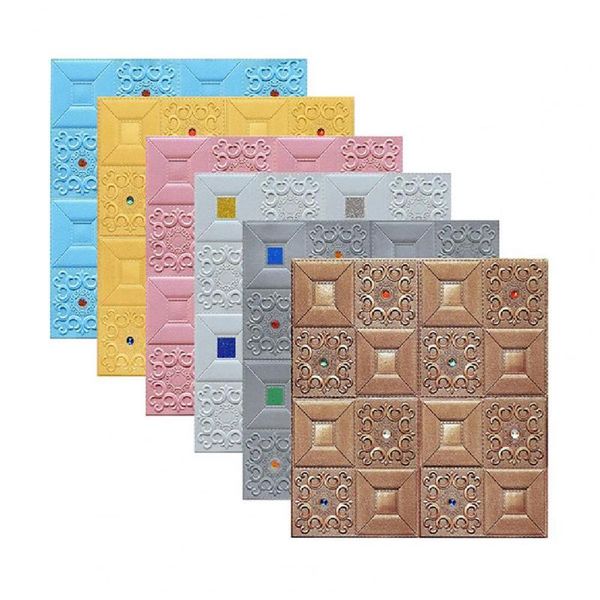 

living room bedroom self-adhesive 3d embossed wall sticker panel decal decor
