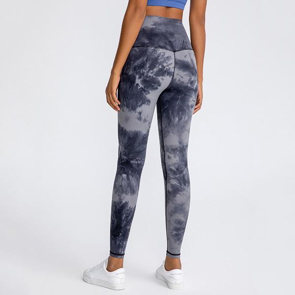 

tie dyed high waist fitenss unique design pants leggings sport women fitness, Black