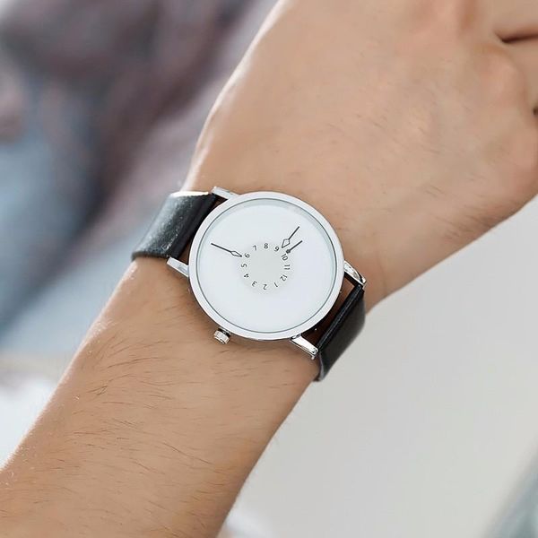 

2020 reloj de hombre мода мода современные часы знаменитый бренд petu men часы мужчины спортивные часы корова кожа кварцевые часы мужской ча, Silver