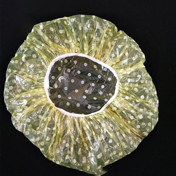 

6pcs clear disposable plastic shower caps large elastic soft bath beanie women spa bathing a qylpez