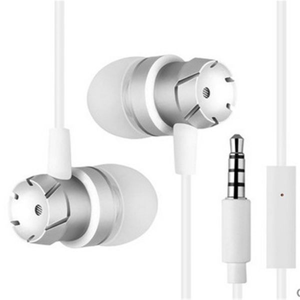 

new metal worm gear bass in-ear earphones with mic super bass headset for mobile phone/pc/lap/pad