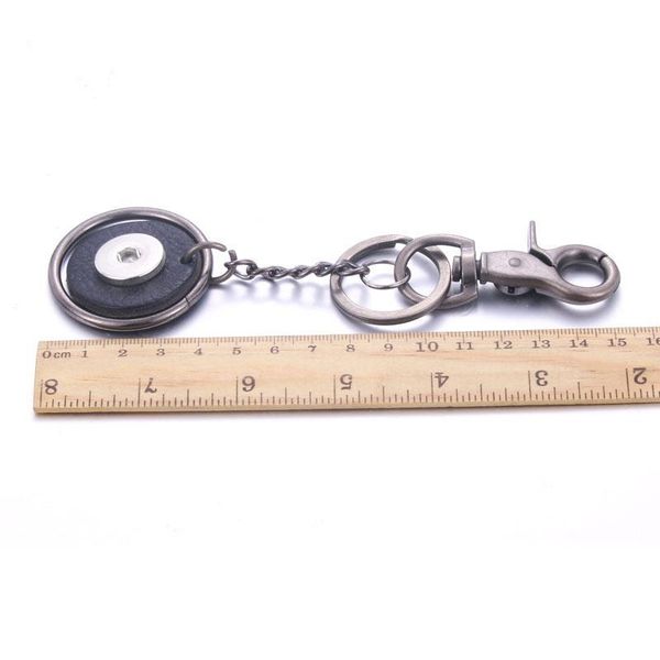 

vintage leather snap button keychain keychains keyrings fit diy 18mm snap buttons jewelry lanyard christmas gift q wmtpgs, Silver