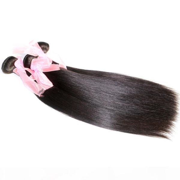 

brazilian hair weave cuticle natural color malaysian indian peruian hair bundles straight 8-30inch unprocessed human hair extension, Black