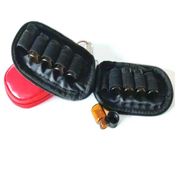 

essential oils bottle case travel carrying organizer storage bag mini holder makeup holder key chain pu leather waterproof wmtrmn