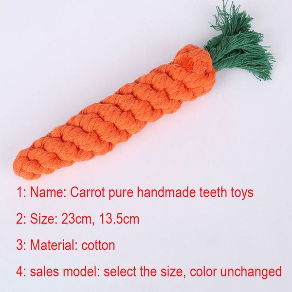 

cotton dog cat new imitate carrot braided weaved bone rope knot toy pet teeth resistant to bite toys wx-g2