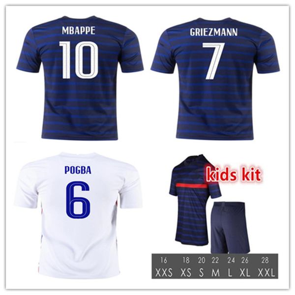 

men +kids kit 2020 two stars griezmann mbappe pogba soccer jersey 2020 2021 and child and women football shirt maillot de foot footba, Black