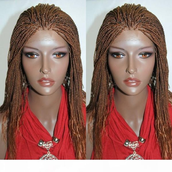 

22 inch synthetic lace front wigs for black women brown braids twist jumbo dread faux locs hairstyle long brown lace wig