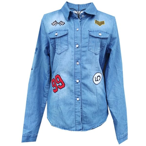 

girl jeans children's clothing spring/summer kids cotton long sleeved shirts denim shirt button front chest pockets y200704, White;black