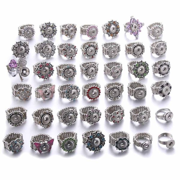 

fashion snap jewelry metal interchangeable snap ring fit mini 12mm snap button rings for women jewelry q sqcoho, Silver