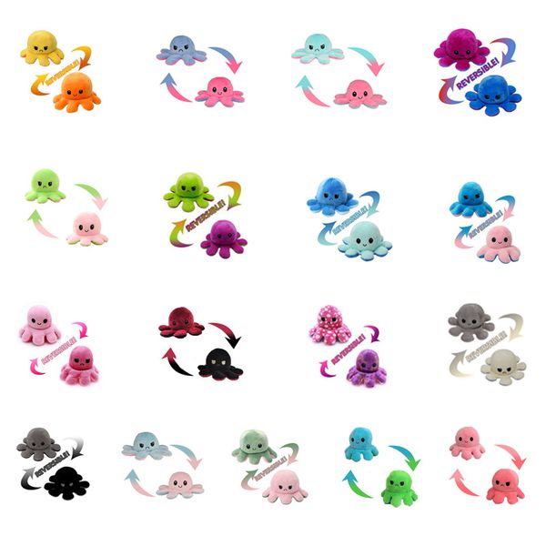 

2020 последние горячие обратимые восьминоги плюшевые игрушки 10 * 20 см нашитые животные милые перевернутыми осьминог кукла двустороннее выр