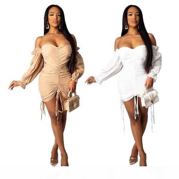 

white apricot summer sweetheart off shoulder dress elegant cotton linen dresses women pleated casual mini dress, Black;gray