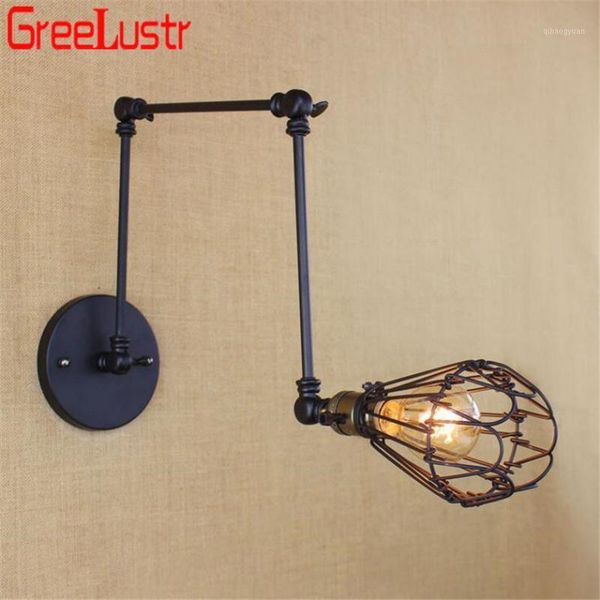 

vintage diy metal wall sconce wall lights fixtures retro black lamp e27 loft home decor edison bulbs indoor lighting1