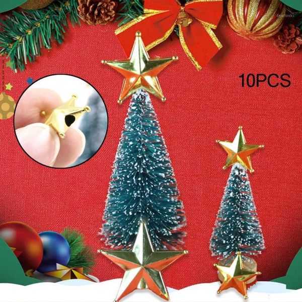 

10 pcs star christmas tree decoration mini christmas tree star er gold ornament party decor sparkle glamorous decoration1