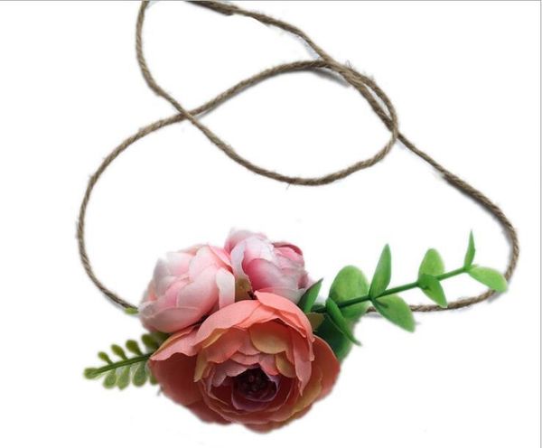 

2018 новорожденные фотографии реквизит детские головные уборы цветок конопляный веревочник аксессуар для волос прекрасная фотография реквизи, Slivery;white