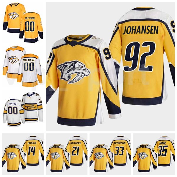 

reverse retro nashville predators jersey 30 yaroslav askarov 92 ryan johansen 19 calle jarnkrok 14 mattias ekholm hockey stitched top, Black;red