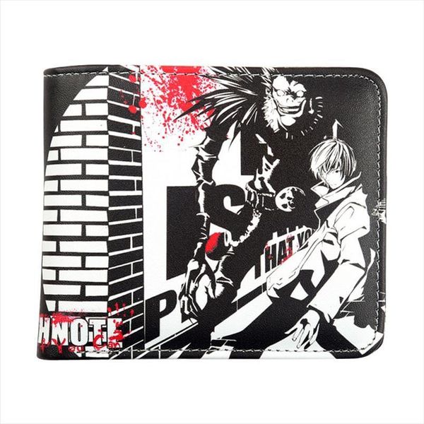 Heißer Verkauf Anime Death Note Brieftasche Herren Kreditkarteninhaber Brieftasche Bifold Id Bargeld Geldbörse Kupplung Cartoon-Muster