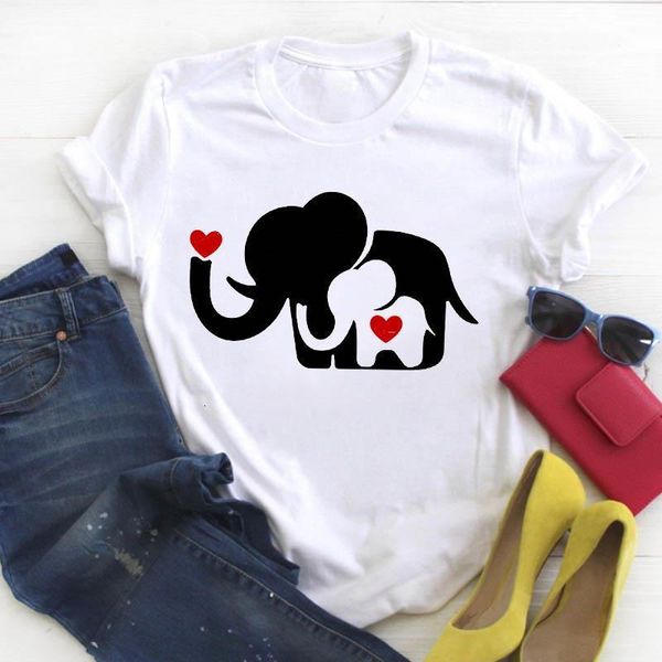 

women lady cartoon animal 90s love mom kid cute print summer ladies t tee tshirt womens female shirt clothes graphic t-shirt, White