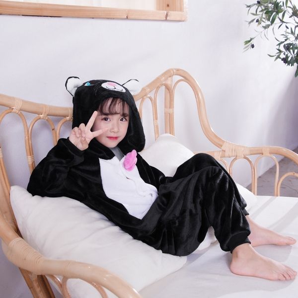 

saileroad girls children cute cat onesies pijamas kids animals pyjamas child flannel kigurumi pajamas boys sleepwear set y200328, Blue;red