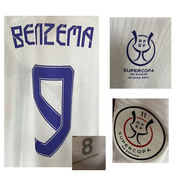 

american college football wear 2022 supercopa de espana final benzema modric maillot jersey match worn player issue vini jr asensio marcelo, Black