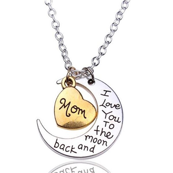 

moon heart english alphabet pendant necklace for family mom dad sun daughter sister brother grandma grandpa aunt