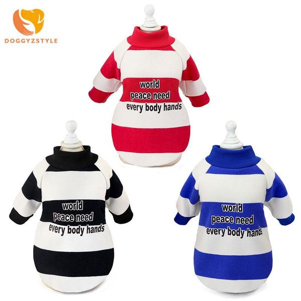 

dog apparel pet clothes autumn and winter cool striped sweater cotton