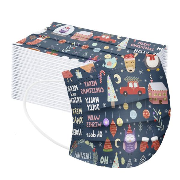 

face elastic christmas masks with kids ear disposable loop 3 ply breathable dust air anti-pollution fashion ma