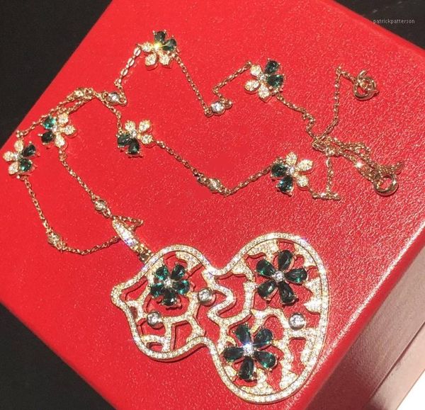 

pendant necklaces classic gourd flower elegant fashion style party fine jewelry for lady wedding gifts1, Silver