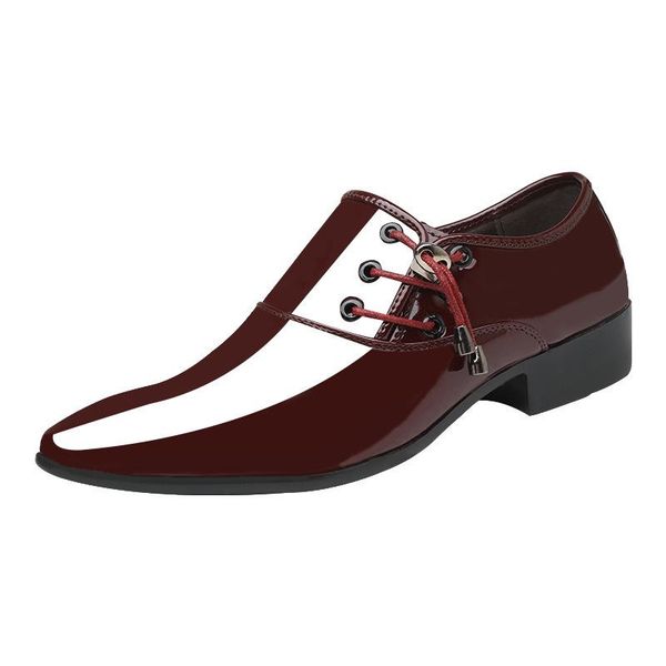 

male leather business formal classic men's elevator brown shoes for men man leisure time you italian fashion zapatos de hombre, Black