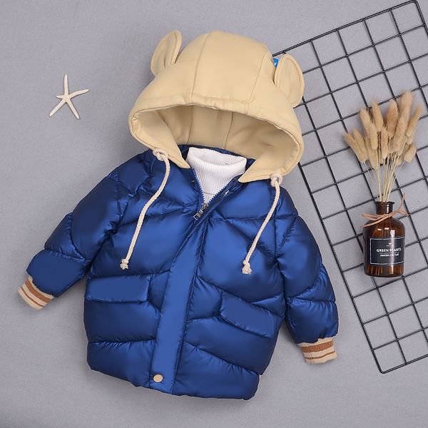 

boy's clothes 20 new style children's korean down cotton padded jacket 1-2-7 years old 3 baby winter, Blue;gray
