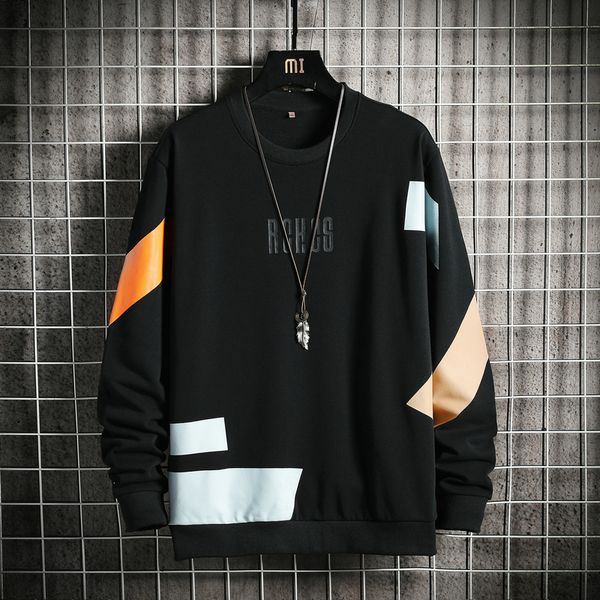 

new fashion brand hoodies 2021 spring autumn hip hop loose casual men's black white sweatshirts punk streetwear clothes 6noz