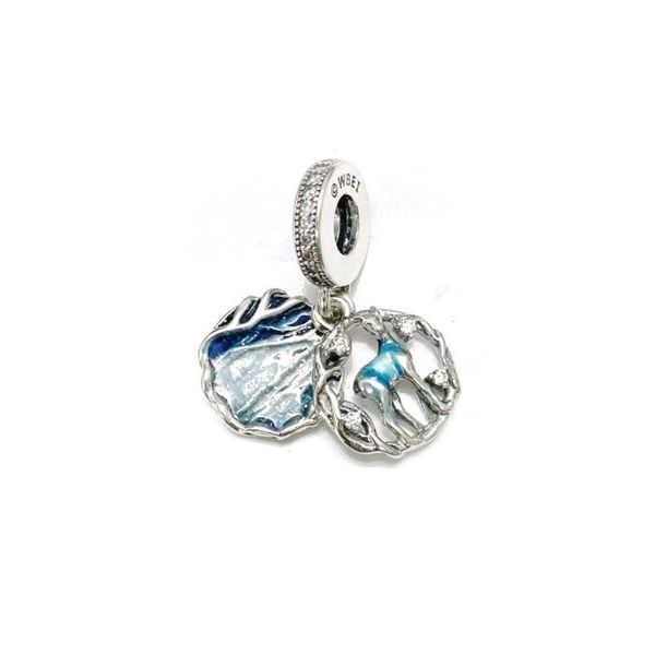 

factory wholesalesolid 925 sterling silver doe patronus dangle charm bead fits european jewelry bracelets, Black