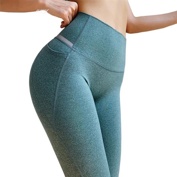 

women high waist gym workout sport leggings soft fitness yoga legging tights yoga pants pocket running pants reflective article, White;red