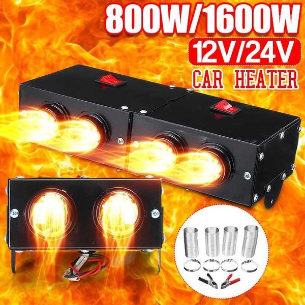 

1600w 4 hole car truck heating fans dual control 12v/24v winter auto heaters window glass defroster dryer interior accessories1