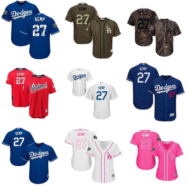 

ncaa custom 2021 dodger style jerseys black red white blue orange green army green 27 matt kemp baseball jersey ing