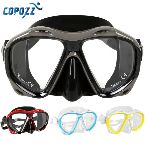 

copozz brand professional underwater hunting diving mask scuba diving snorkeling mask flexible silicone large frame glasses wmtplw