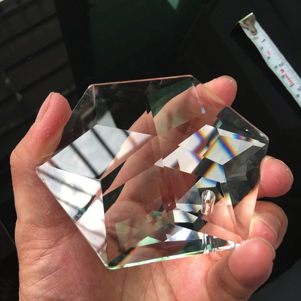 

4inches glass art suncatcher faceted crystal chandelier part pendant craft art hexagram prism hanging ornament fengshui xms h bbyaik