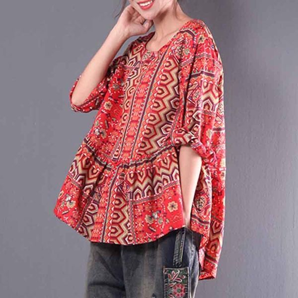 

zanzea plus size women s blouse ladies casual loose shirt vintage print lantern sleeve blusa femminina leisure blusas s-5xl, White