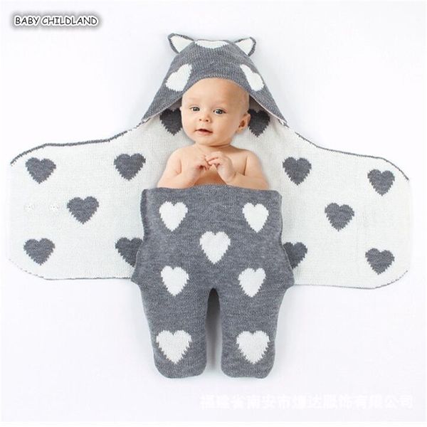 

baby swaddle wrap blanket crochet knitted newborn baby blankets breathable hooded baby reciving blankets newborn sleeping bags y201009