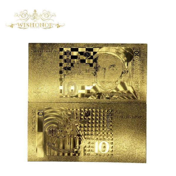 

10pcs lot germany gold foil banknote 10 mark bill banknotes in 24k gold foil paper money replica for collection and gifts wmtnub