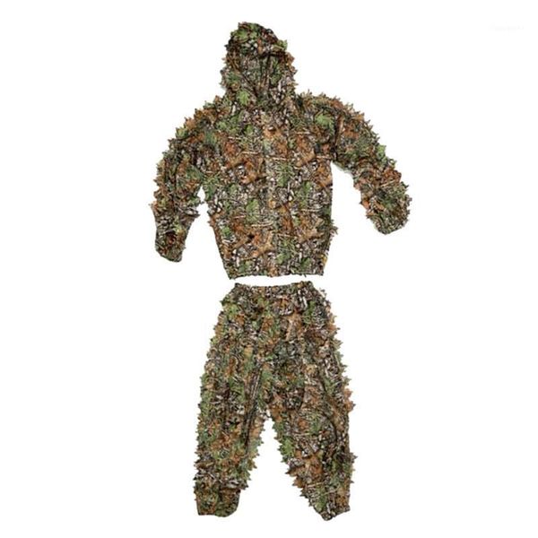 

hunting sets adults kids ghillie suits 3d leaf camo suit training sniper tactical camouflage clothes1