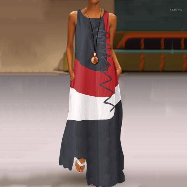 

cotton linen plus size vintage patchwork women casual loose maxi long summer dress elegant clothes 2020 ladies dresses sundress1, Black;gray