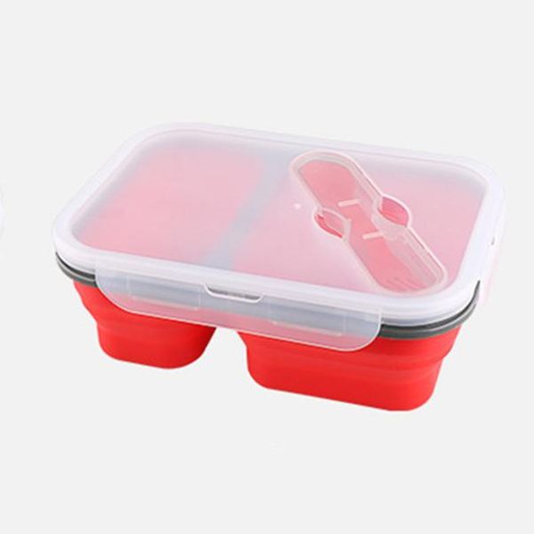 

2 cells silicone collapsible portable lunch box 900ml microwave oven bowl folding food storage lunch container lunchbox wmtytt bdesybag
