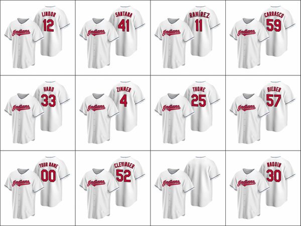 

cleveland indians #12 francisco lindor 11 jose ramirez 25 jim thome men women youth custom white replica home jersey, Black